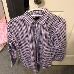 Purple plaid dress shirt